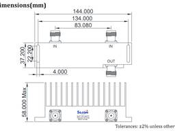 350–520 MHz 2cestný kombinátor